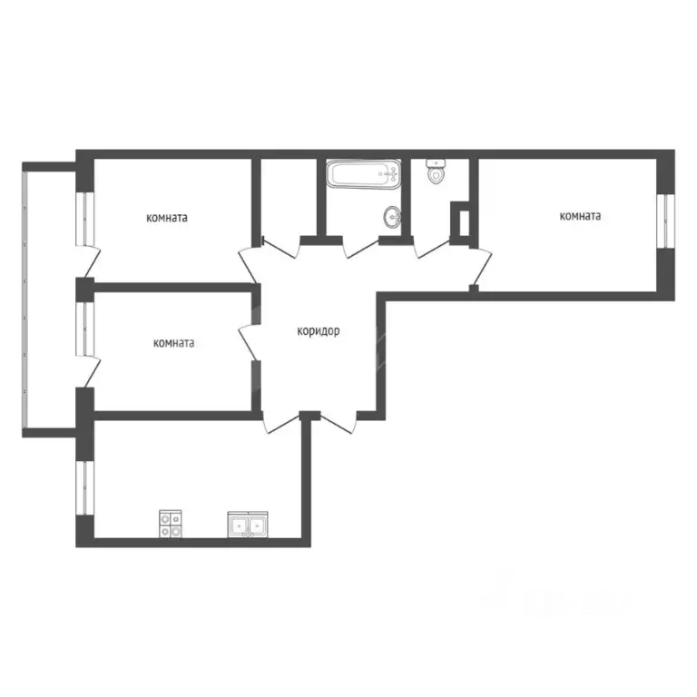 3-к кв. Тюменская область, Тюмень Кремлевская ул., 112к4 (77.4 м) - Фото 2
