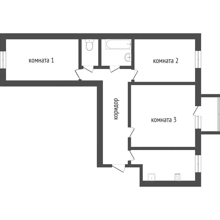 3-комнатная квартира: Улан-Удэ, улица Добролюбова, 4 (58.6 м) - Фото 1