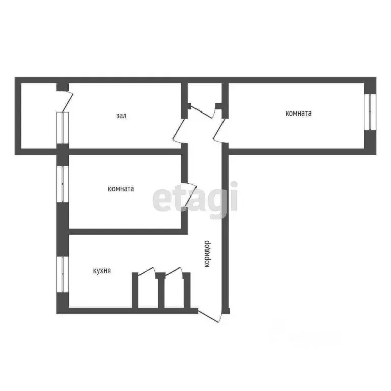 3-к кв. Бурятия, Улан-Удэ ул. Жердева, 132 (56.4 м) - Фото 1