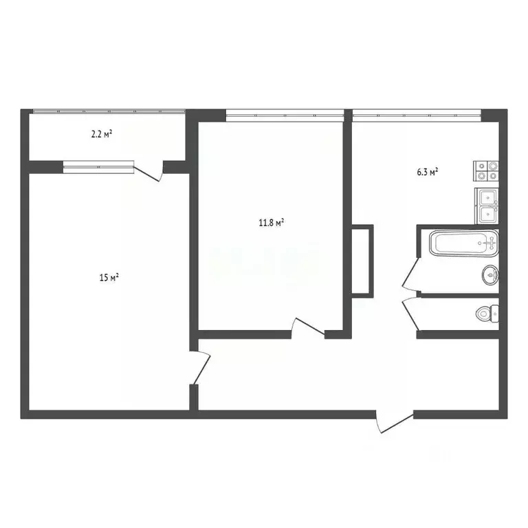 2-к кв. Санкт-Петербург ул. Зины Портновой, 17К1 (46.0 м) - Фото 2