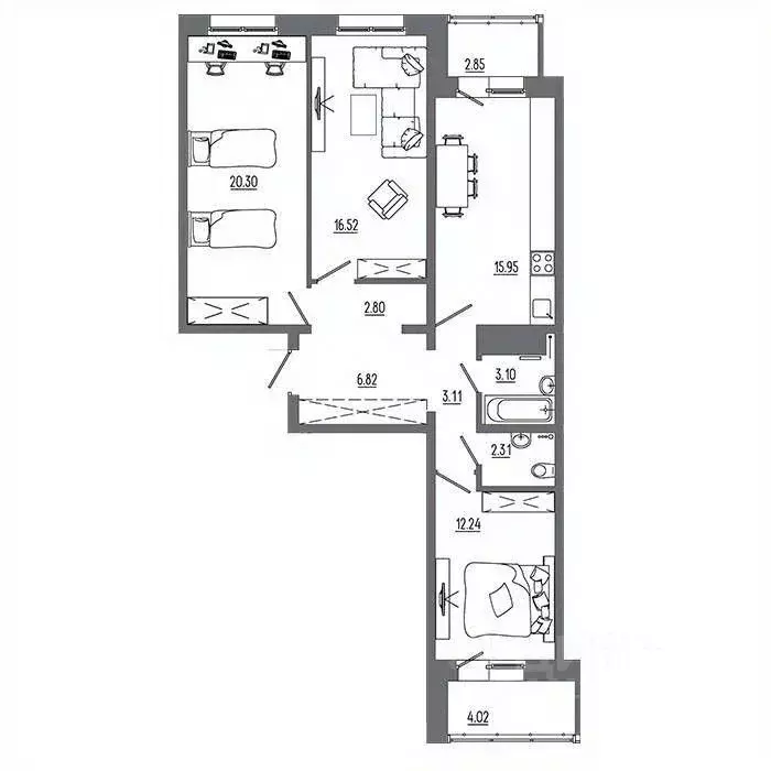 3-к кв. Иркутская область, Иркутск ИВАТУ городок, Авиатор жилой ... - Фото 0