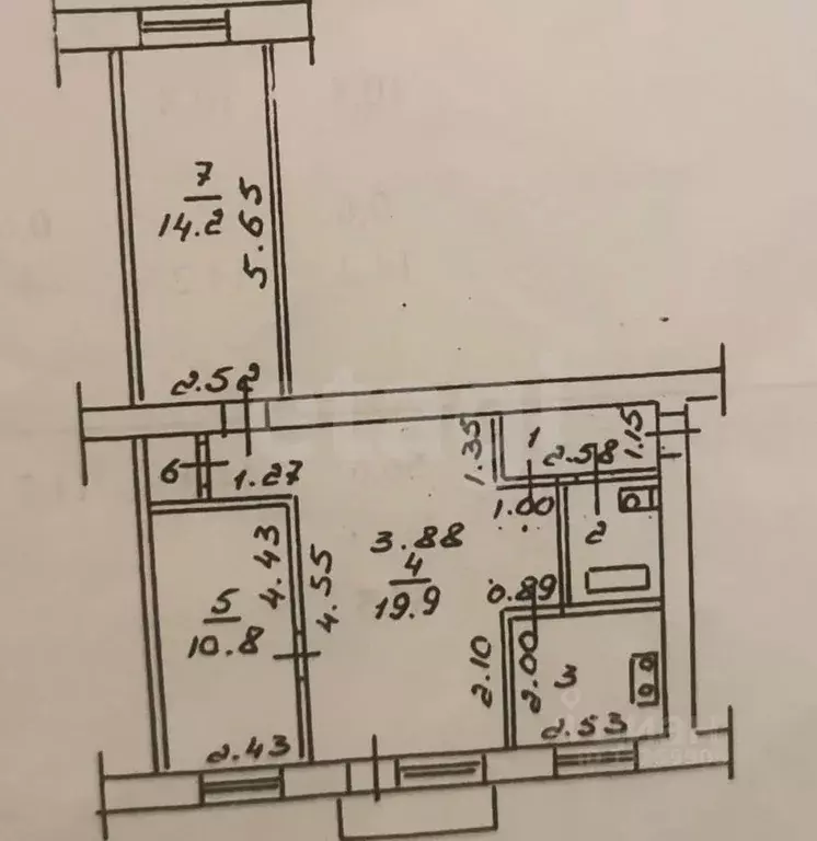 3-к кв. Липецкая область, Липецк ул. Гагарина, 63 (57.5 м) - Фото 2