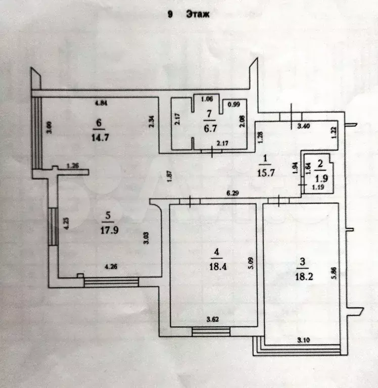 4-к. квартира, 97 м, 9/17 эт. - Фото 0