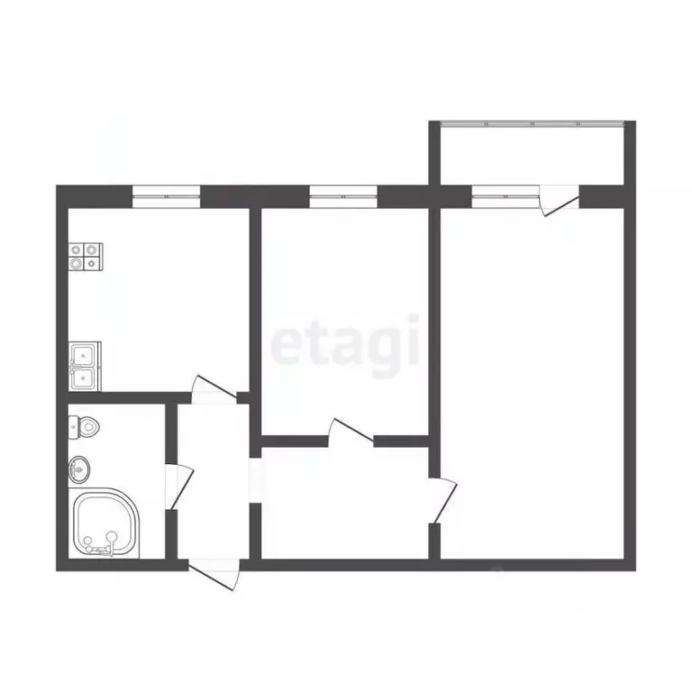 2-к кв. Камчатский край, Петропавловск-Камчатский ул. Кирдищева, 4 ... - Фото 2