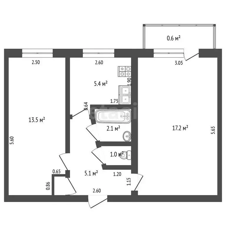 2-комнатная квартира: Саранск, улица Ульянова, 85 (44.8 м) - Фото 0
