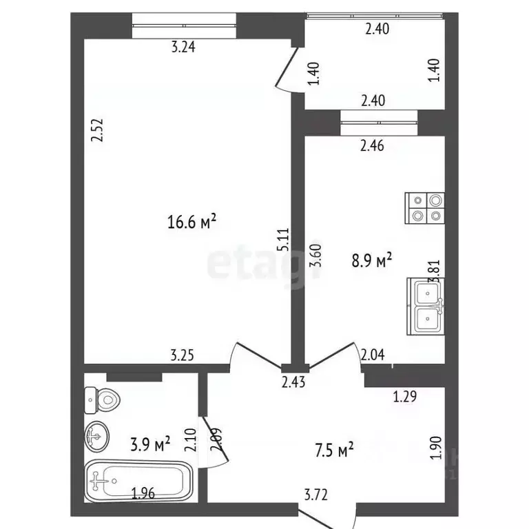 1-к кв. Севастополь ул. Горпищенко, 143к7 (36.9 м) - Фото 2