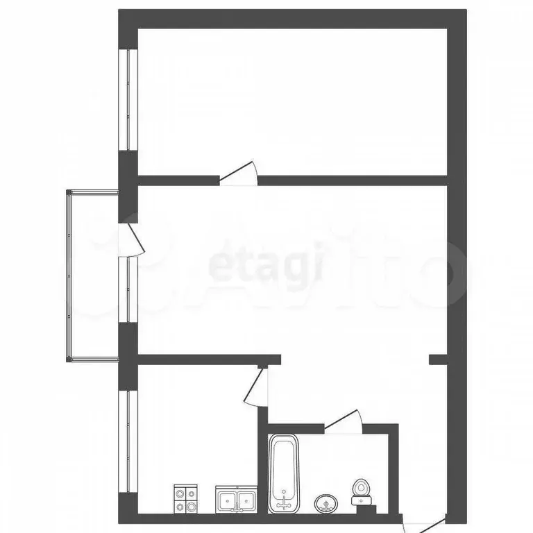 2-к. квартира, 45 м, 8/9 эт. - Фото 0