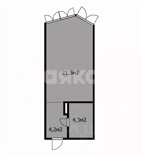 Студия Краснодарский край, Анапа Астраханская ул., 97 (30.0 м) - Фото 1