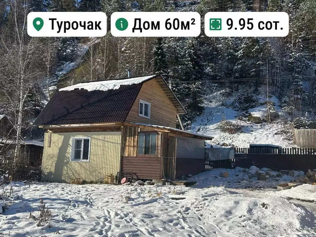 Дом в Алтай, Турочакский район, с. Турочак Подгорная ул., 14 (60 м) - Фото 1