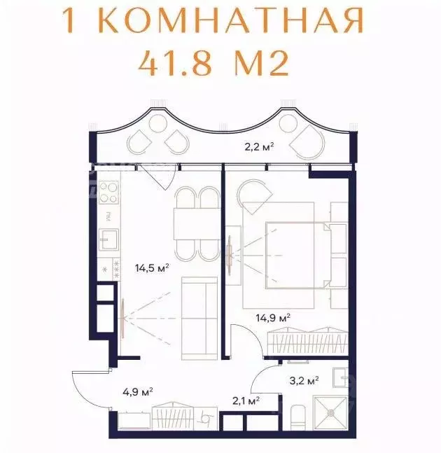 1-к кв. Москва Сельскохозяйственная ул., 26с11 (41.8 м) - Фото 0