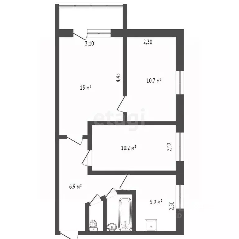 3-к кв. Кемеровская область, Юрга просп. Победы, 18 (51.6 м) - Фото 1