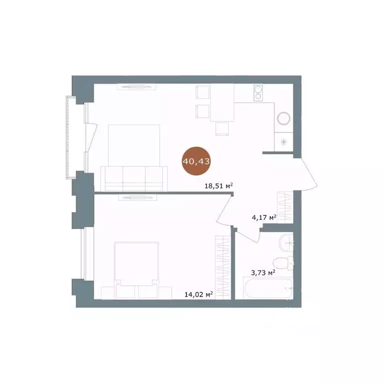 2-к кв. Новосибирская область, Новосибирск 19/56 Кварталы Телецентра ... - Фото 1