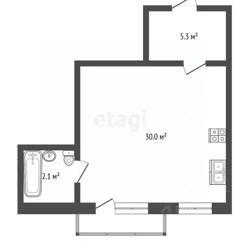 1-к кв. Ярославская область, Ярославль ул. Ньютона, 30к2 (38.0 м) - Фото 1