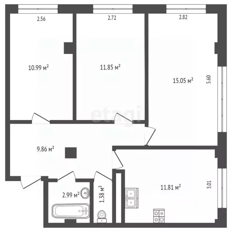 4-к кв. Крым, Ялта ул. Красноармейская, 44 (97.7 м) - Фото 1