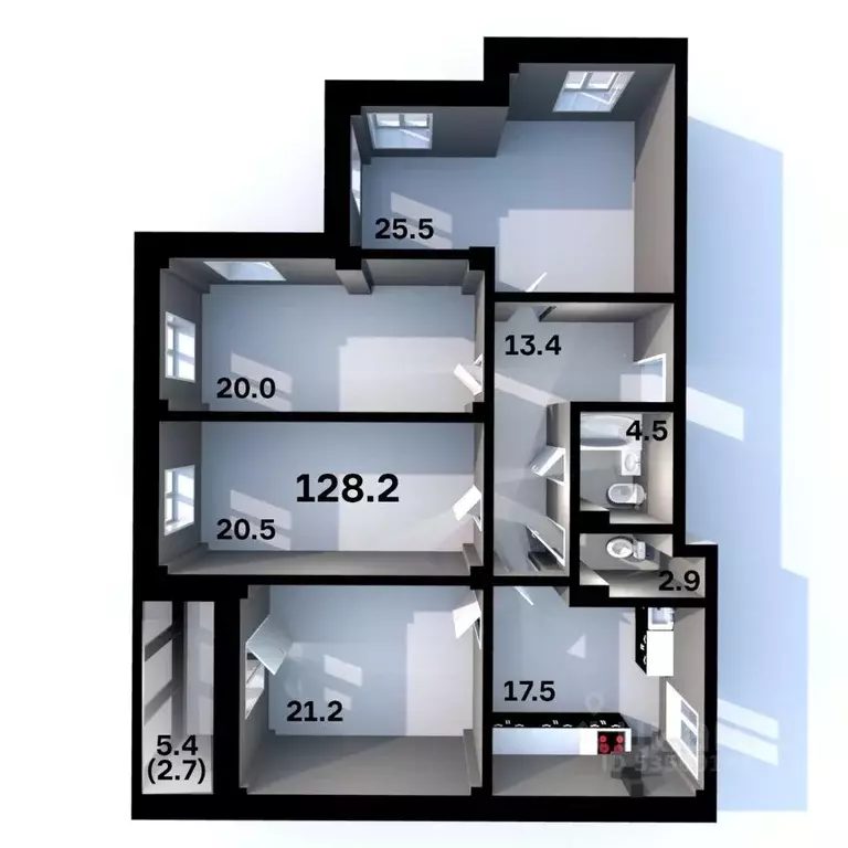 4-к кв. Псковская область, Псков Пароменская ул., 28 (128.2 м) - Фото 1