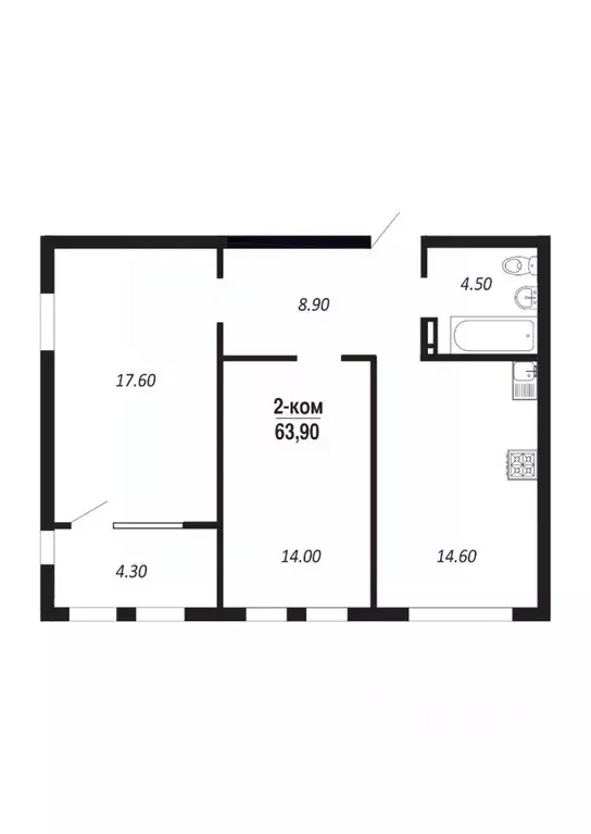 2-к кв. Омская область, Омск просп. Королева (63.9 м) - Фото 0