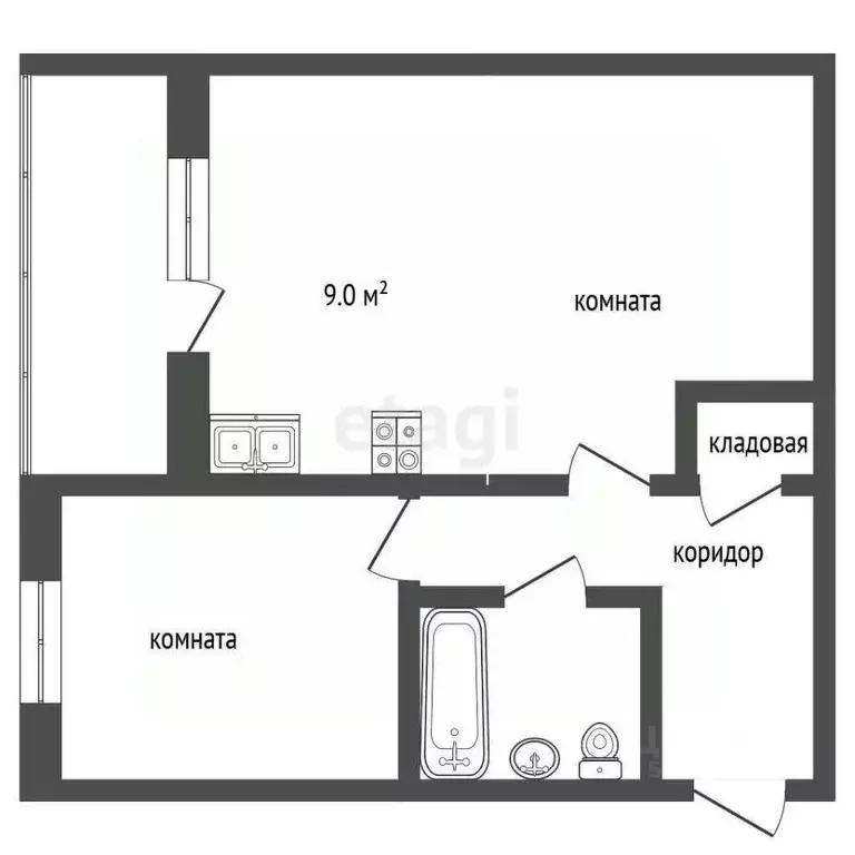 1-к кв. Забайкальский край, Чита ул. Усуглинская, 12 (37.0 м) - Фото 2