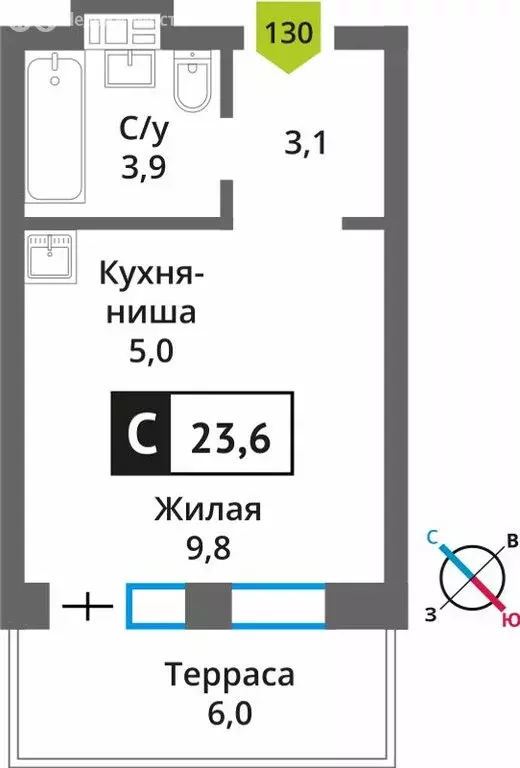 Квартира-студия: Светлые Горы, квартал Марьино-Знаменское, жилой ... - Фото 0