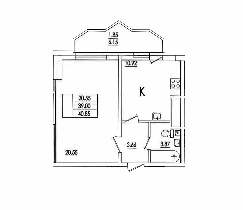 1-комнатная квартира: Санкт-Петербург, улица Кустодиева, 7к1 (40.85 м) - Фото 1