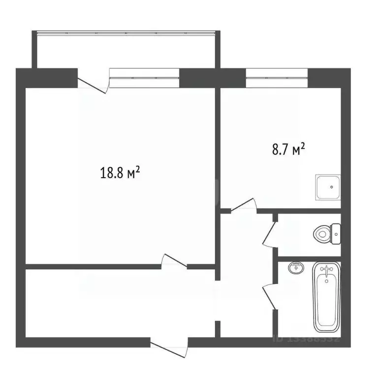 1-к кв. Красноярский край, Красноярск 9 Мая ул., 73 (40.6 м) - Фото 2