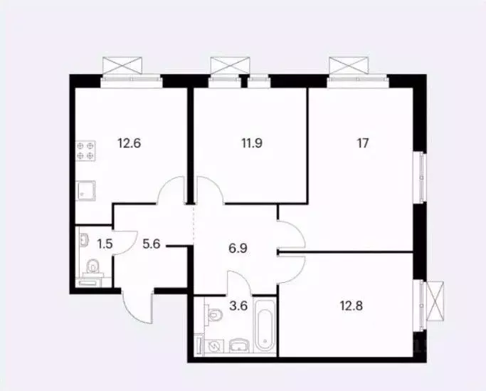 3-к кв. Московская область, Люберцы ул. 8 Марта, 12к2 (72.0 м) - Фото 2