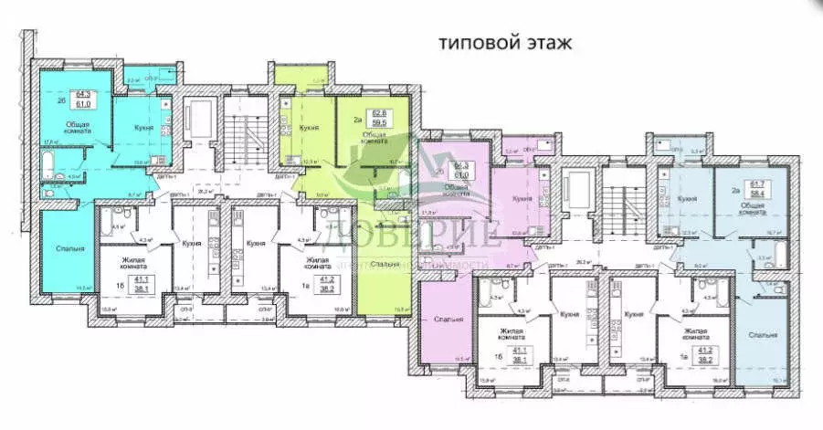 2-комнатная квартира: Бокино, Дорожный переулок, 22Г (64.3 м) - Фото 0