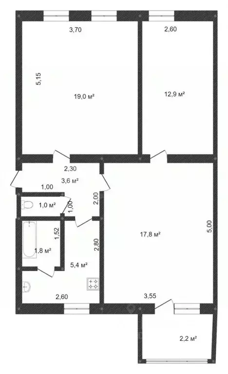 3-к кв. Башкортостан, Уфа ул. Ленина, 65 (62.5 м) - Фото 1