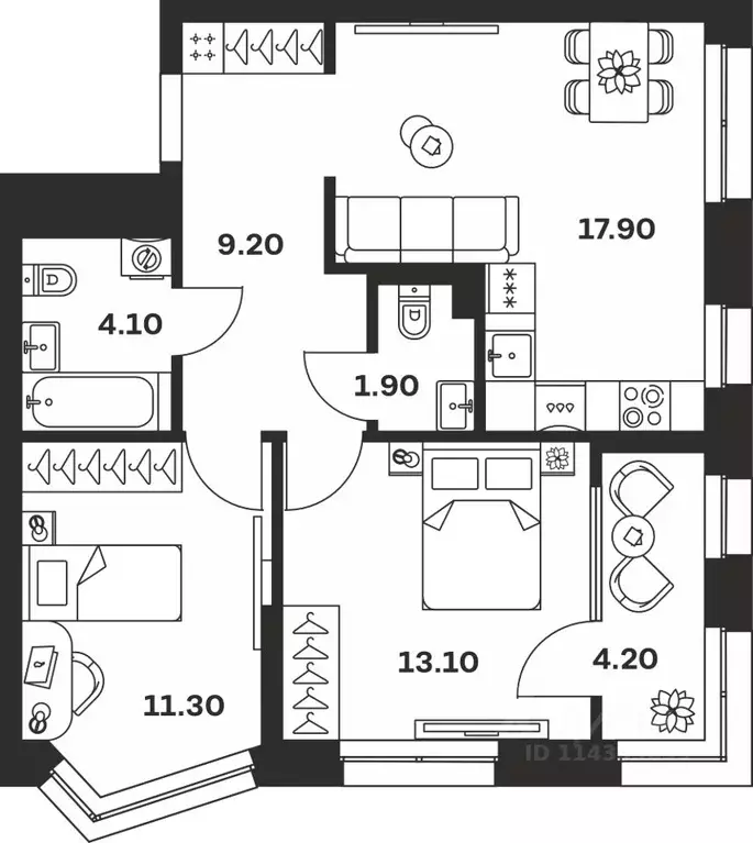 2-к кв. Тульская область, Тула ул. Михеева (61.7 м) - Фото 0