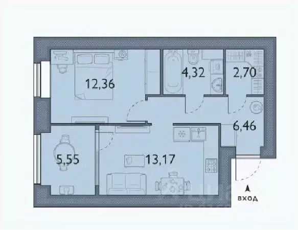 1-к кв. Брянская область, Брянский район, пос. Мичуринский, ... - Фото 1