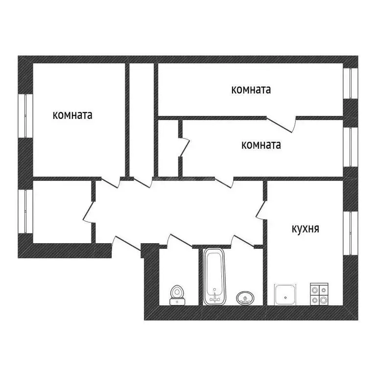 4-комнатная квартира: Волхов, улица Пирогова, 3 (73 м) - Фото 0