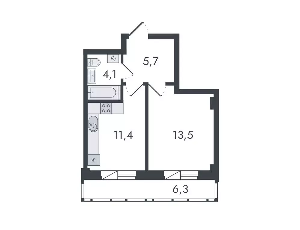 1-комнатная квартира: Киров, Чистопрудненская улица, 13 (41 м) - Фото 0