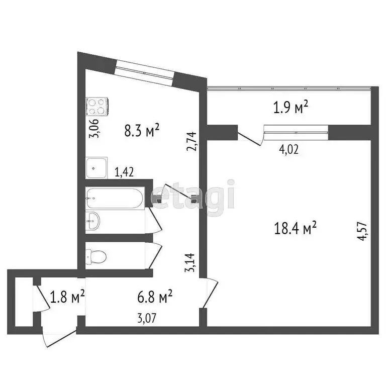 1-комнатная квартира: Калининград, улица Генерала Павлова, 8 (39.5 м) - Фото 0