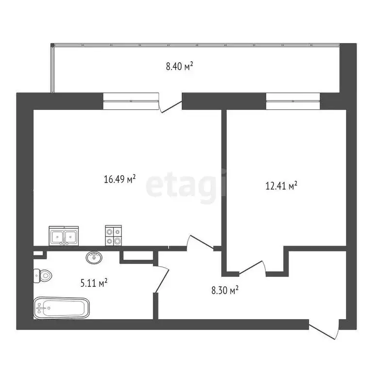 2-комнатная квартира: Сухой Лог, улица Белинского, 40 (50.1 м) - Фото 0