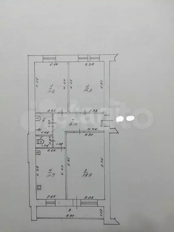 3-к. квартира, 68,1 м, 6/6 эт. - Фото 0