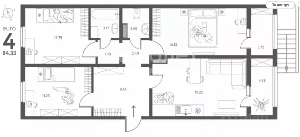 3-к кв. Липецкая область, Липецк ул. Перова (84.33 м) - Фото 2