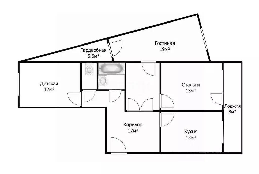 3-к кв. Томская область, Томск ул. Андрея Крячкова, 19 (84.5 м) - Фото 0