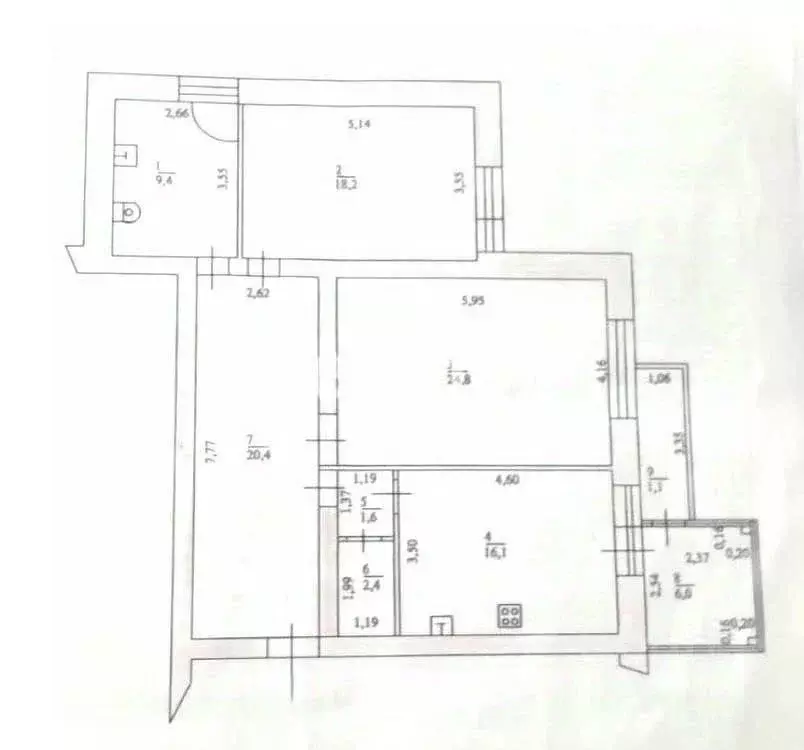 2-к кв. Татарстан, с. Высокая Гора ул. Хасана Шайдуллина, 2 (60.0 м) - Фото 1