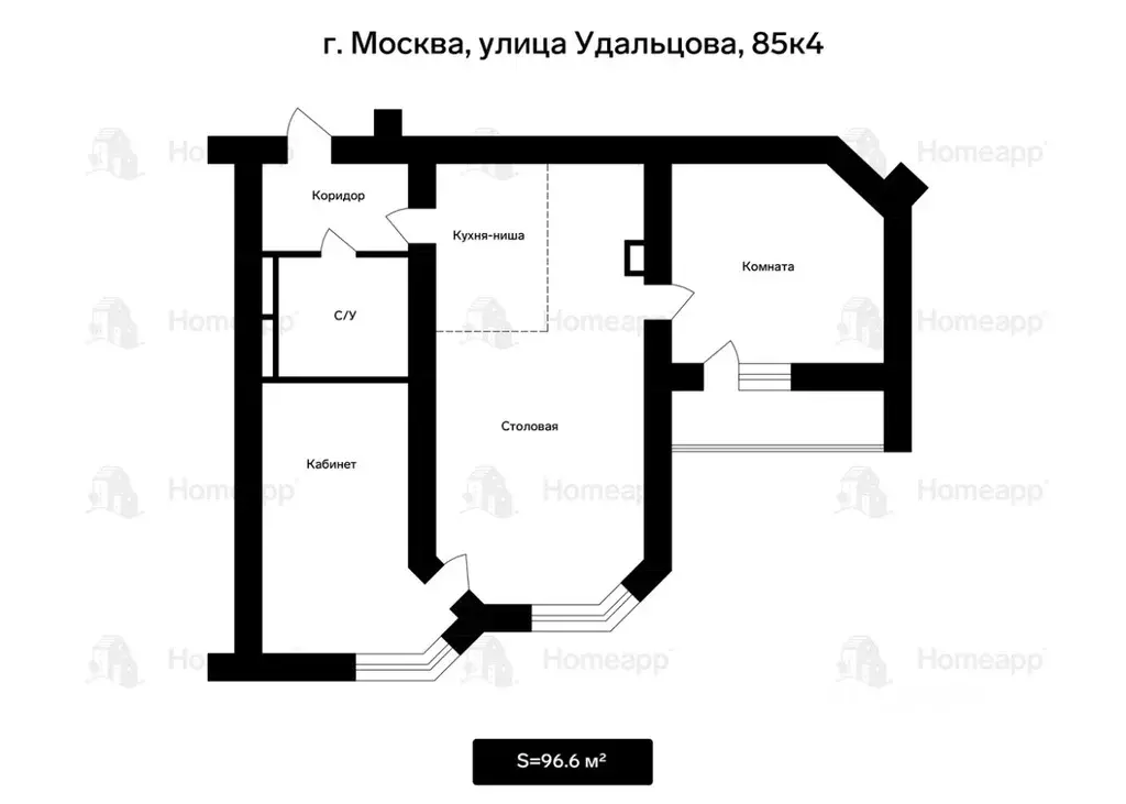 3-к кв. Москва ул. Удальцова, 85К4 (96.6 м) - Фото 2