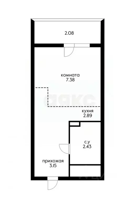 Студия Краснодарский край, Сочи Бытха мкр, ул. Ясногорская, 16 (17.3 ... - Фото 1