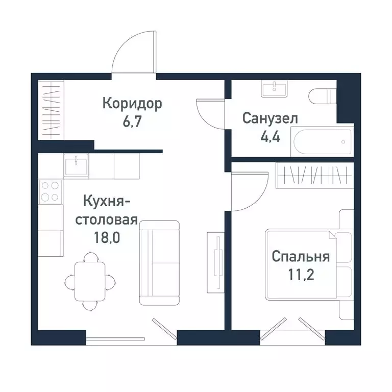 1-комнатная квартира: Западный, микрорайон Привилегия (40.33 м) - Фото 1