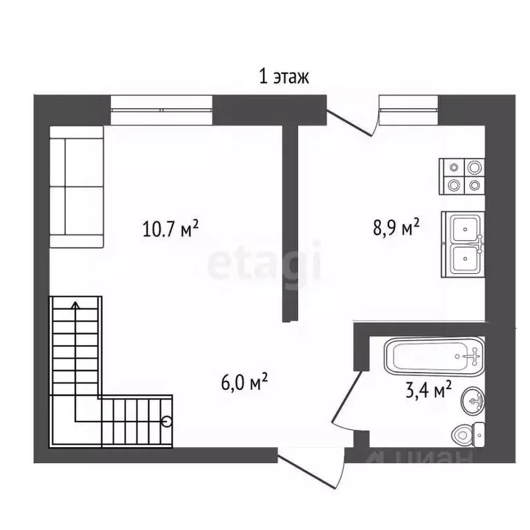 2-к кв. Оренбургская область, Оренбург Кушкуль мкр, ул. Просвещения, ... - Фото 1