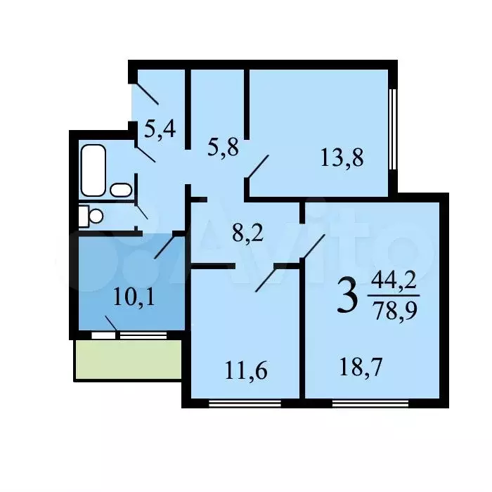 Аукцион: 3-к. квартира, 82,5 м, 17/22 эт. - Фото 0