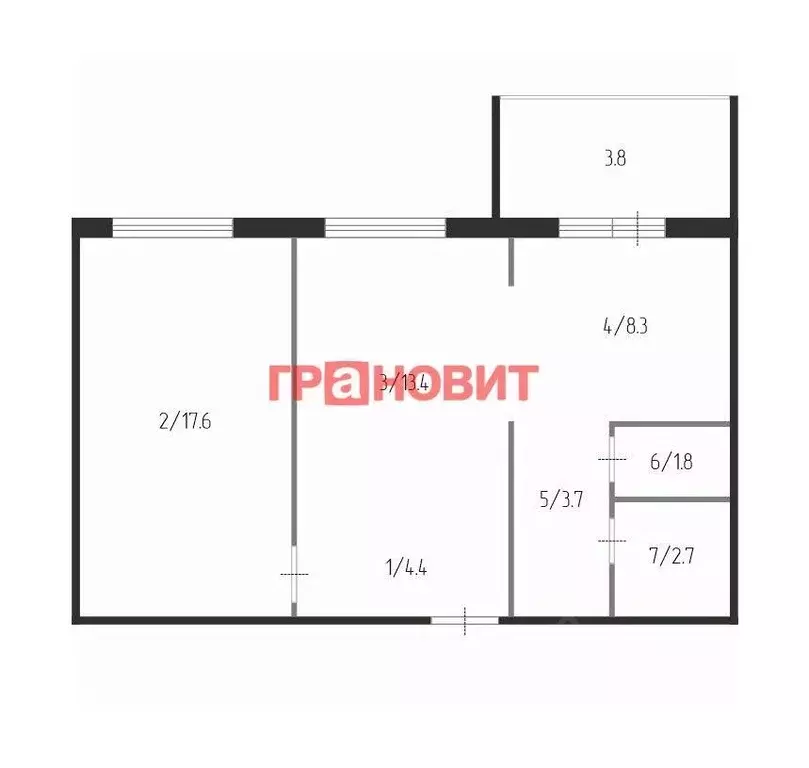 2-к кв. Новосибирская область, Новосибирск Колхидская ул., 6 (52.1 м) - Фото 1