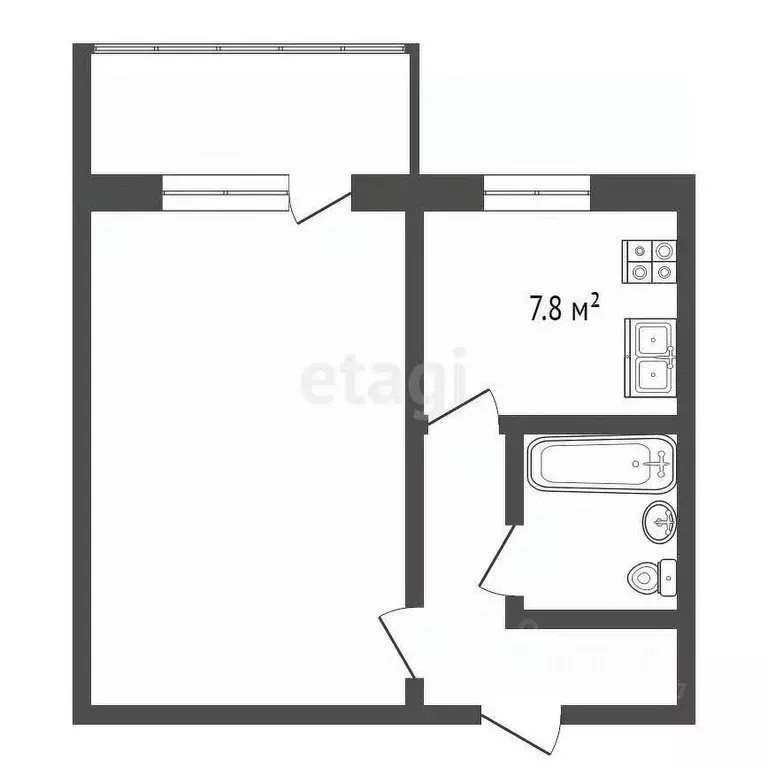 1-к кв. Коми, Усинск ул. Ленина, 7 (32.1 м) - Фото 1