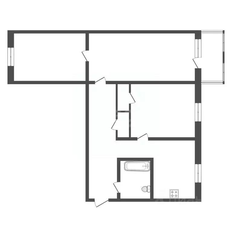 3-к кв. Амурская область, Благовещенск 2-й мкр, ул. Дьяченко, 6А (69.4 ... - Фото 1