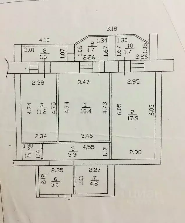 2-к кв. Татарстан, Казань ул. Братьев Касимовых, 54 (62.1 м) - Фото 1