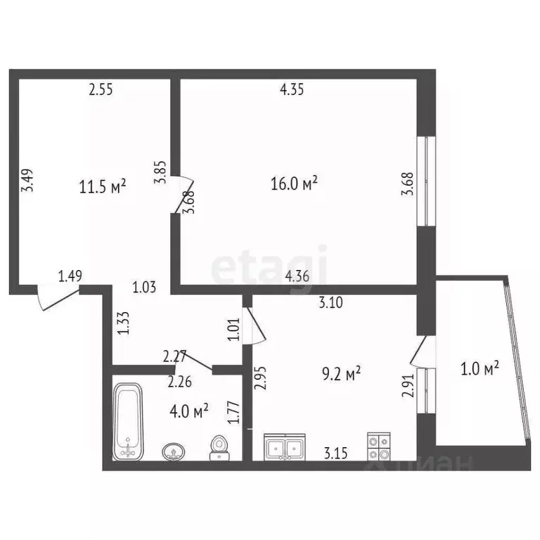 1-к кв. Мордовия, Саранск ул. Марины Расковой, 41 (40.7 м) - Фото 0