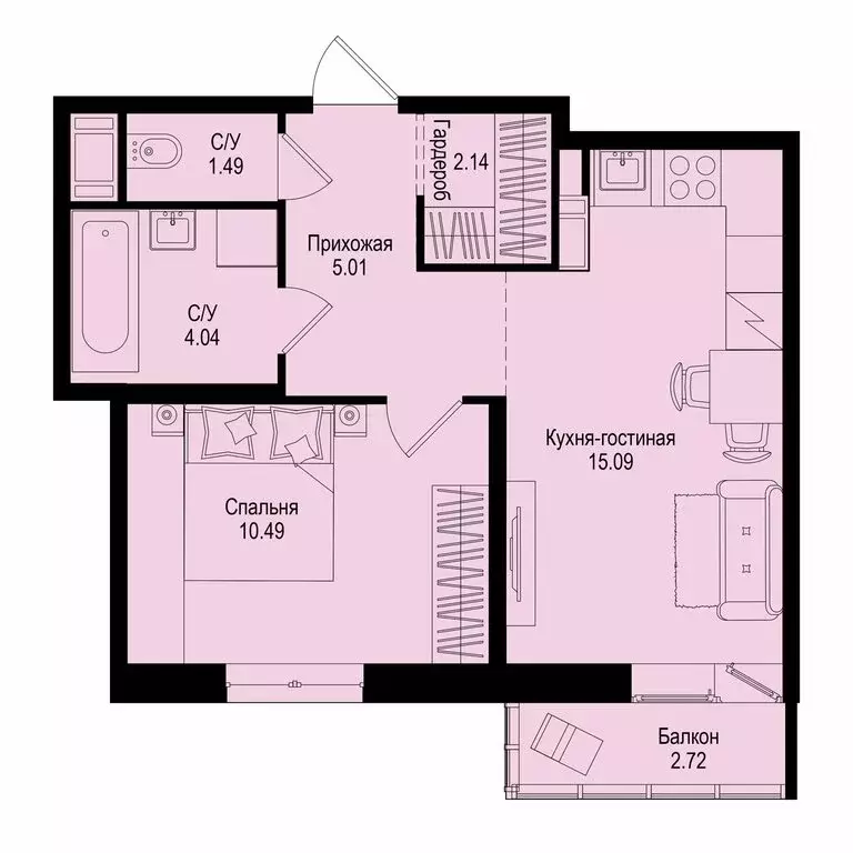 1-комнатная квартира: Всеволожский район, Заневское городское ... - Фото 1