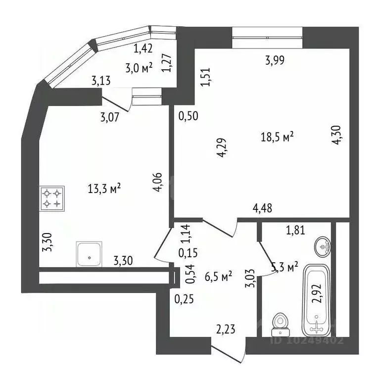 1-к кв. Башкортостан, Уфа ул. Глумилинская, 8 (44.0 м) - Фото 1