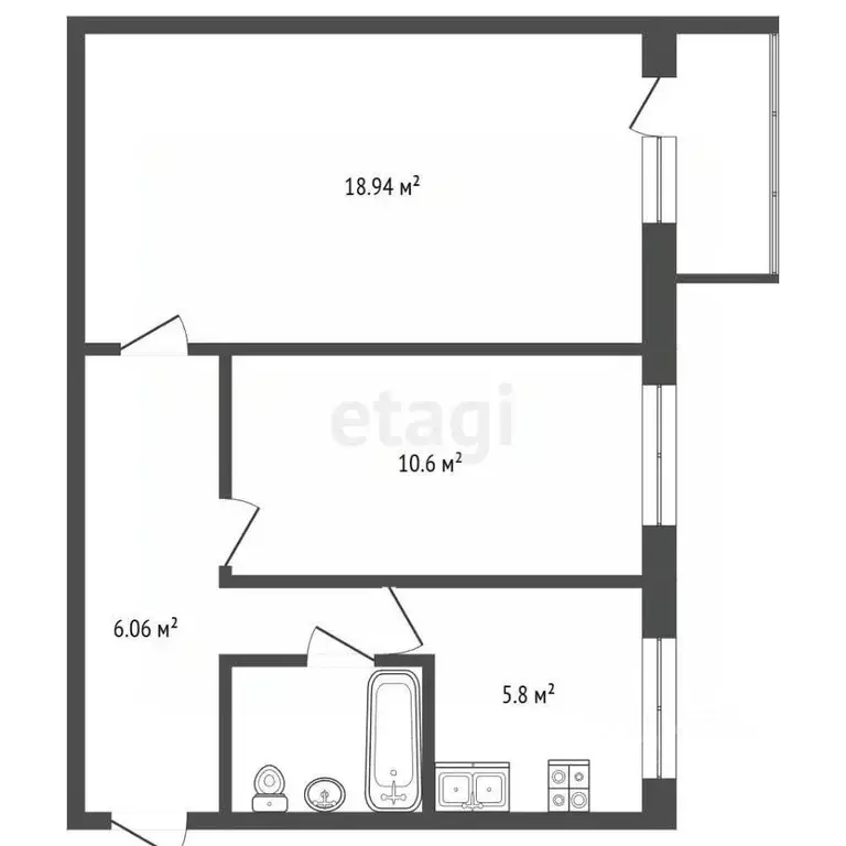 2-к кв. Москва ул. Островитянова, 45К1 (44.8 м) - Фото 2